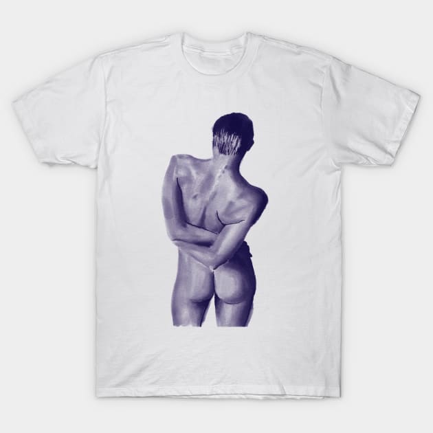 Watercolor nude woman from back T-Shirt by diplikaya